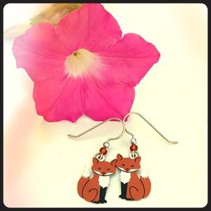 Fox Earrings Sterling French wires